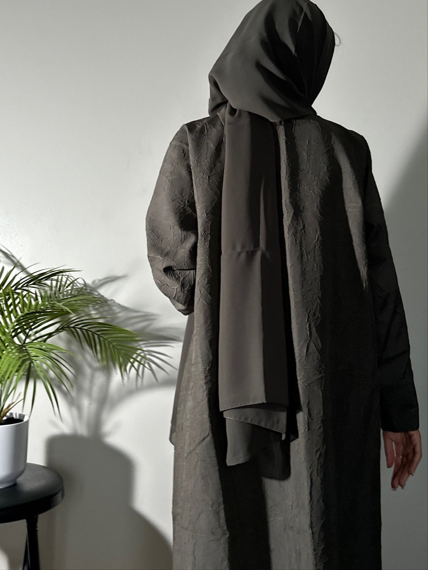 Plain Medi Grey Abaya