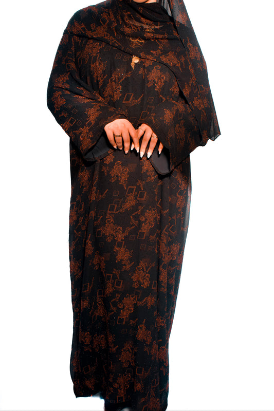 Blossom Red Abaya