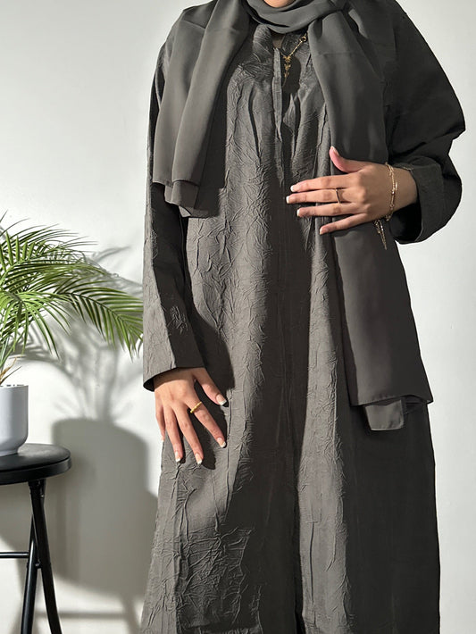 Plain Medi Grey Abaya